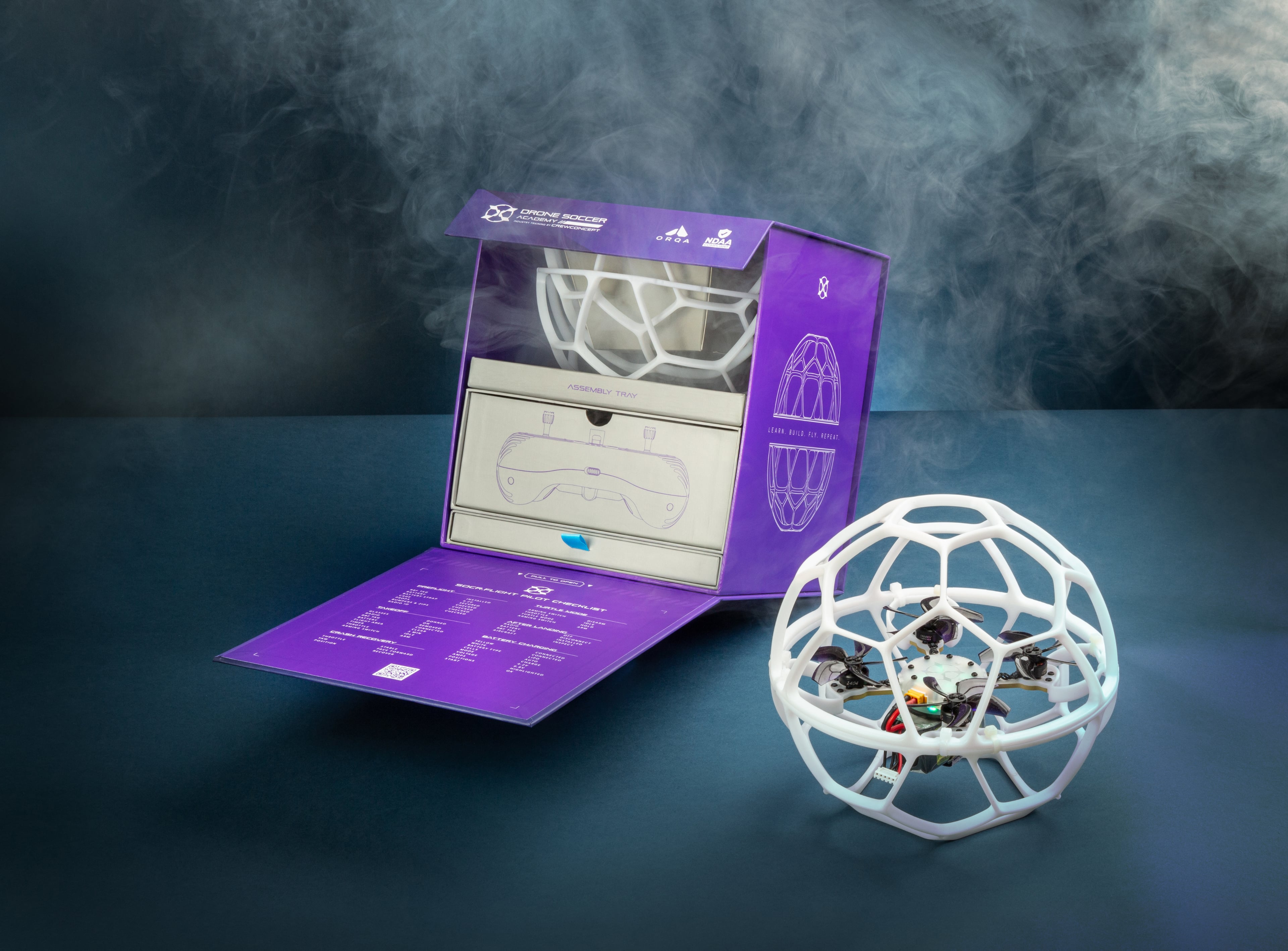 ORQA drone soccer packaging by PinProof