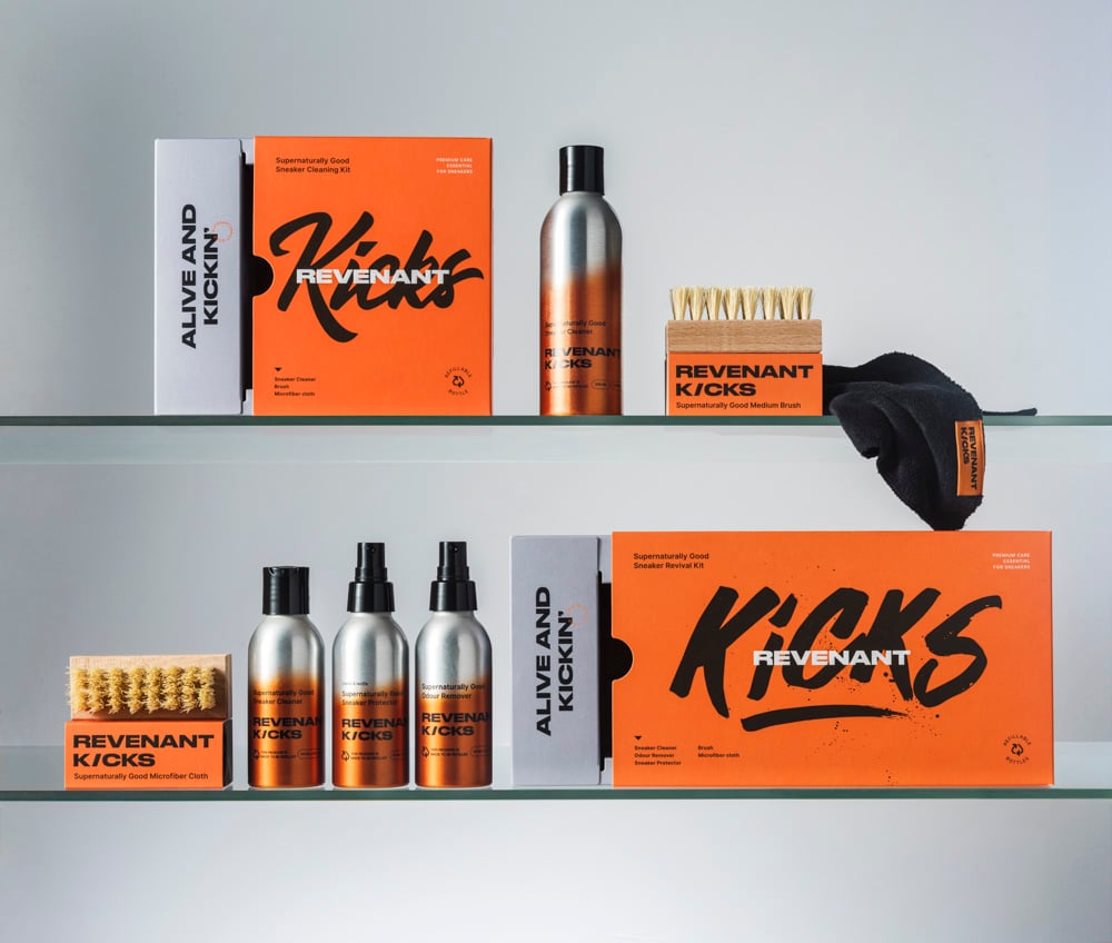 Revenant Kicks packaging by PinProof